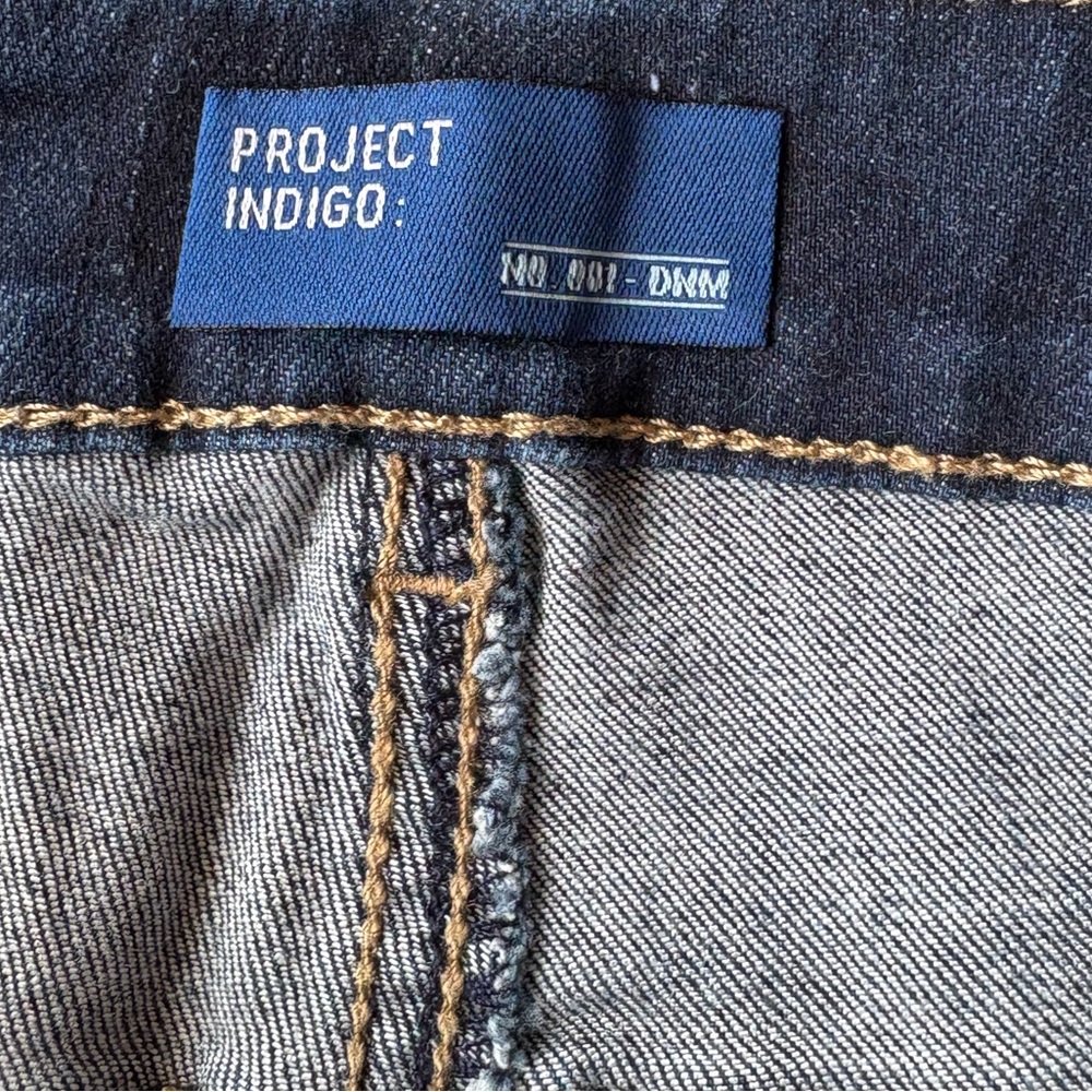 Project Indigo Woman’s Small Blue Denim Low Rise Shorts With Lace Up Details - Picture 4 of 5